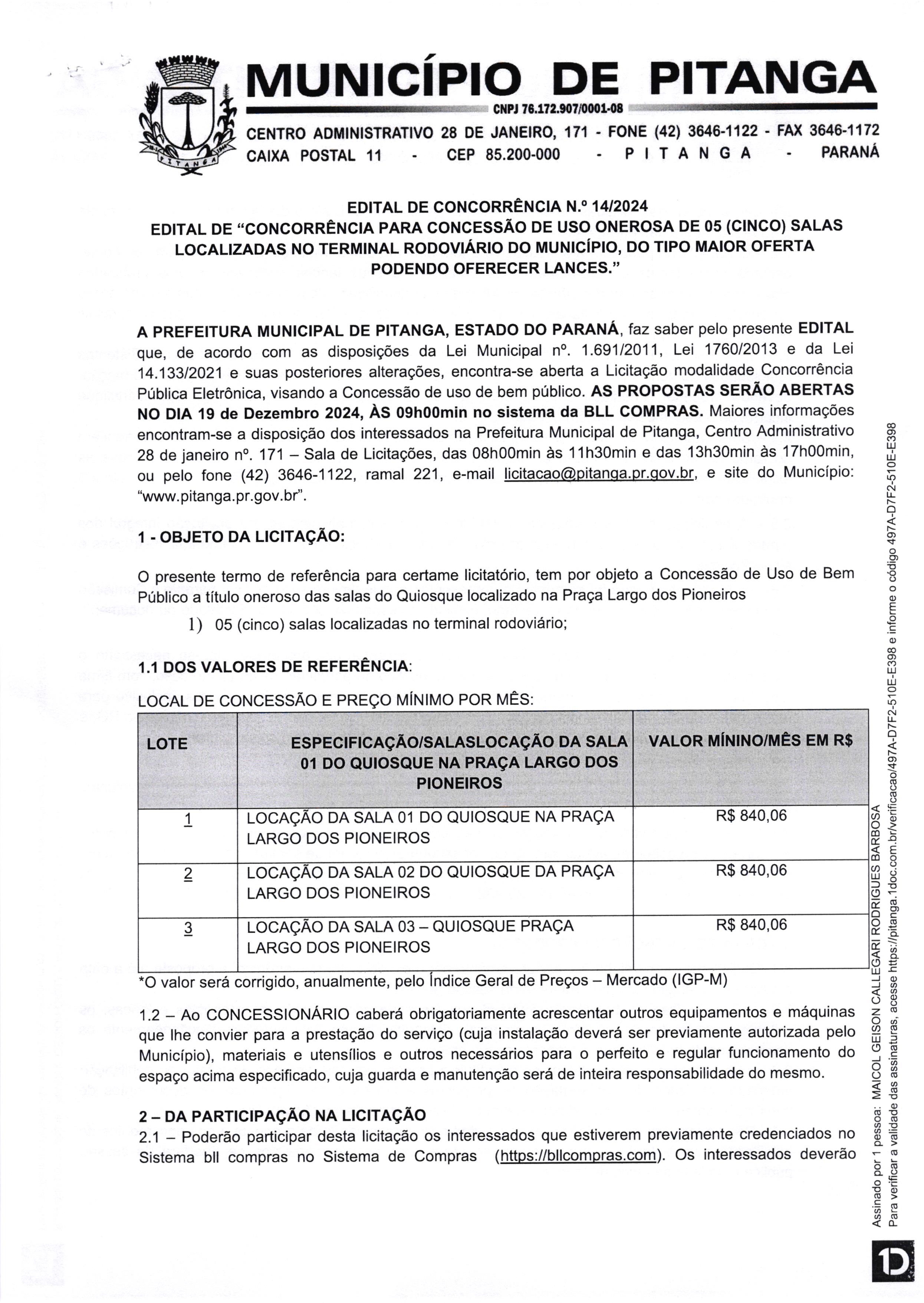 EDITAL DE CONVOCAÇÃO Nº 14/2024 SESSÃO PLENÁRIA EXTRAORDINÁRIA