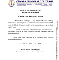 EDITAL DE CONVOCAÇÃO Nº 5/2025 REUNIÃO EXTRAORDINÁRIA  COMISSÃO DE CONSTITUIÇÃO E JUSTIÇA