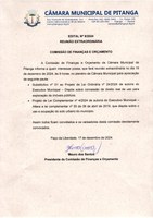 EDITAL Nº 9/2024 REUNIÃO EXTRAORDINÁRIA  COMISSÃO DE FINANÇAS E ORÇAMENTO