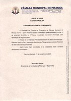 EDITAL Nº 9/2024 REUNIÃO EXTRAORDINÁRIA  COMISSÃO DE FINANÇAS E ORÇAMENTO