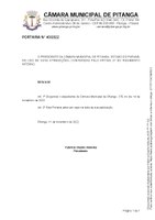 22-11-11 - Portaria nº 40-2022 - Dispensar o expediente da Câmara Municipal de Pitanga - PR, no dia 14 de novembro de 2022