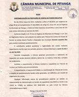DISPONIBILIZACÃO DA PRESTACÃO DE CONTAS DO PODER EXECUTIVO