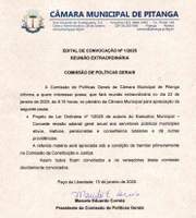 Edital Convocação Reunião Extraordinária da C.P.G.