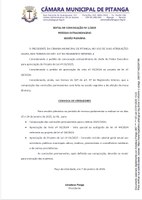 EDITAL DE CONVOCAÇÃO Nº 1/2025 SESSÃO EXTRAORDINÁRIA