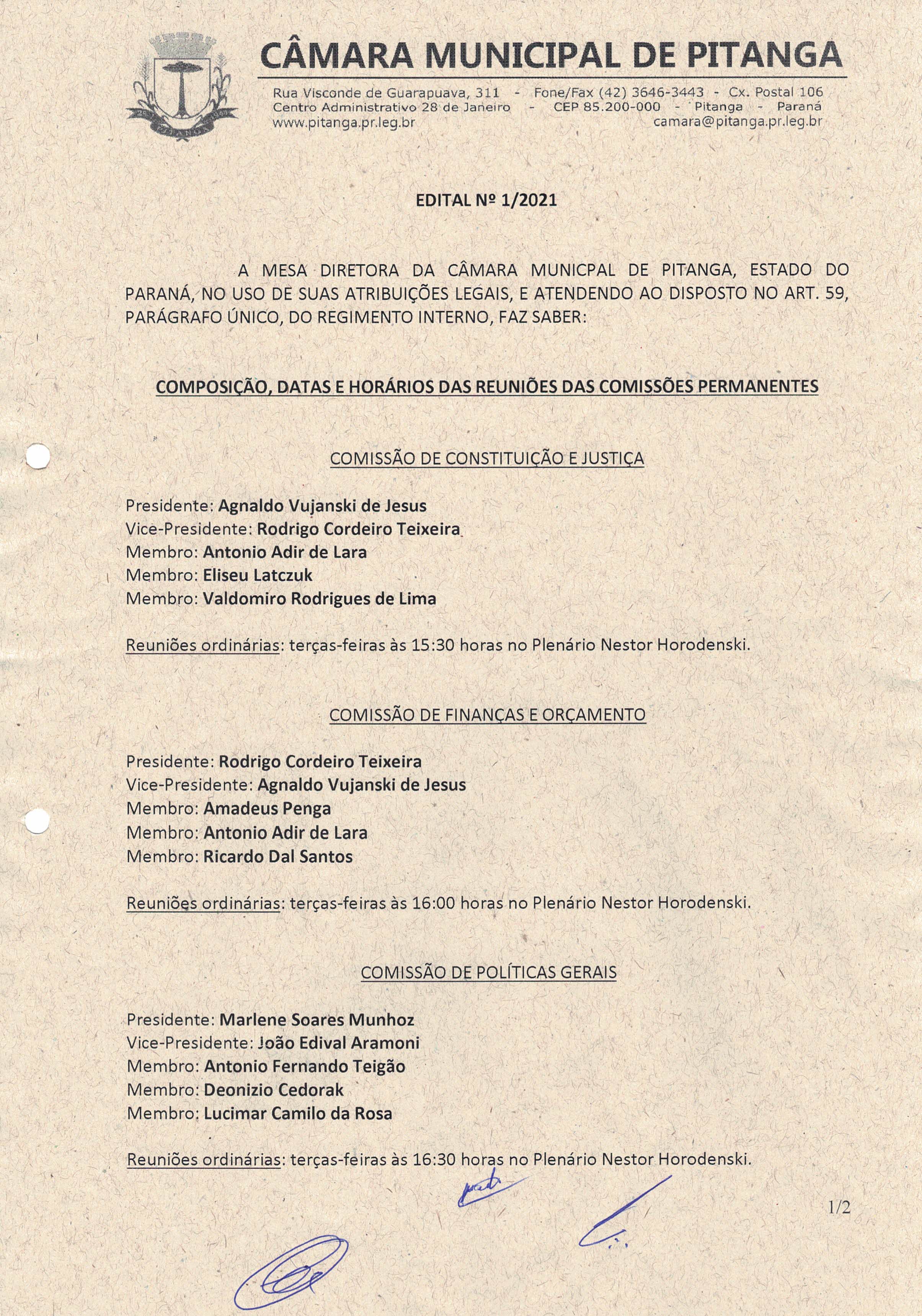 EDITAL Nº 1/2021