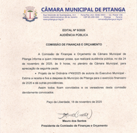 EDITAL Nº 91/2025 AUDIÊNCIA PÚBLICA C. F. O.
